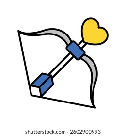 bow and arrow vector filled outline icon. EPS 10 file