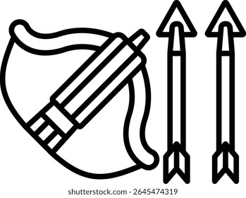 Icono de Vector de arco y flecha. Se puede utilizar para aplicaciones de impresión, móviles y de Web.