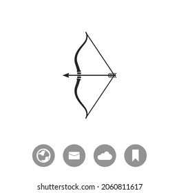 Bow und Pfeil Vektorsymbol. Das Symbol für den Kopf.