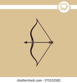 Bow and arrow vector icon. Cupid symbol.