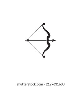 Bow con el diseño plano de la ilustración del icono del vector de flecha