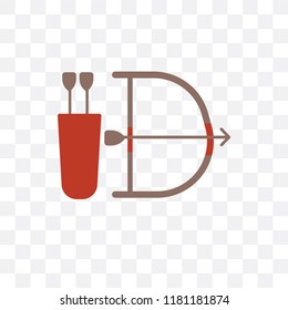 Bow and arrow vector icon isolated on transparent background, Bow and arrow logo concept
