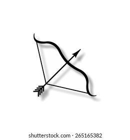 Bow and Arrow  - vector icon with shadow