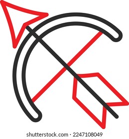 Bow and Arrow Vector Icon which is suitable for commercial work and easily modify or edit it
