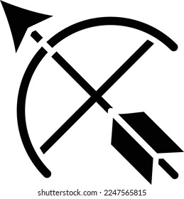 Bow and Arrow Vector Icon which is suitable for commercial work and easily modify or edit it
