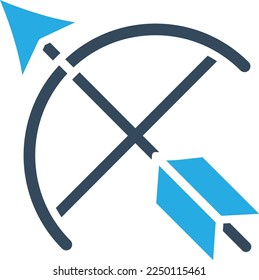 Bow and Arrow Vector Icon which is suitable for commercial work and easily modify or edit it
