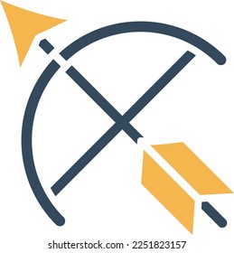 Bow and Arrow Vector Icon which is suitable for commercial work and easily modify or edit it
