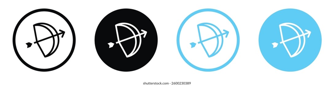 Bow arrow vector icons in black and blue colors