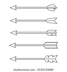 Bow arrow vector icons outline isolated background