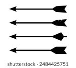 Bow arrow vector icons set