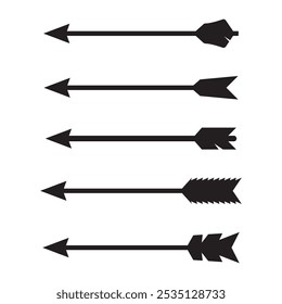 Bow arrow vector icons set vector design isolated background