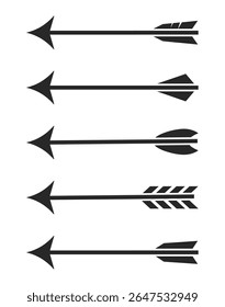 Iconos de vector de flecha de arco. Signo de flecha de arco