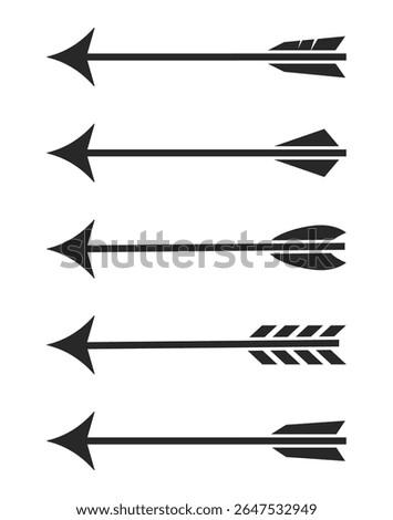 Bow arrow vector icons. Bow arrow sign