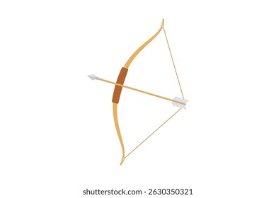 Bow and arrow. vector illustration of a bow weapon isolated on a white background