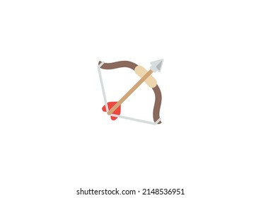 Bow and Arrow Vector Isolated Emoticon. Archery Icon