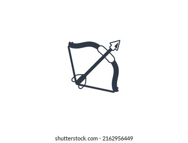 Bow and Arrow Vector Isolated Emoticon. Archery Icon