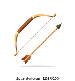 Bow and arrow vector isolated illustration