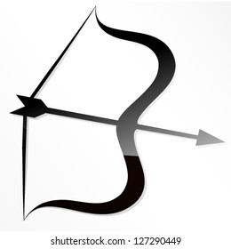 Bow with Arrow Vector Silhouette/Symbol