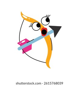 Bow and Arrow vector Sticker. Eps 10 file