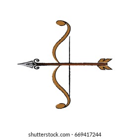 bow and arrow vintage ancient weapon object element