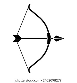 Bow and Arrow Weapon Icon Vector On Trendy Design