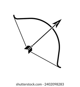 Vector de iconos de arma de arco y flecha en diseño de moda