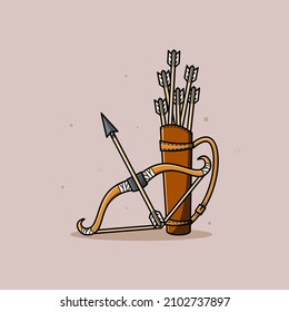 Bow and arrow weapon illustration