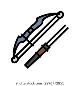 bow arrow weapon war color icon vector. bow arrow weapon war sign. isolated symbol illustration
