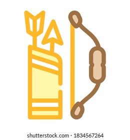 bow with arrows color icon vector. bow with arrows sign. isolated symbol illustration