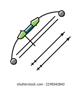 bow and arrows color icon vector. bow and arrows sign. isolated symbol illustration