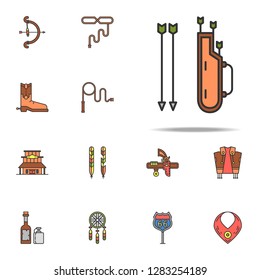 Bow and arrows colored icon. Wild West icons universal set for web and mobile