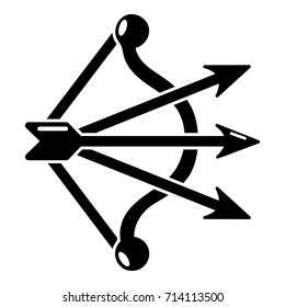 Bow and arrows equipment icon. Simple illustration of bow and arrows vector icon for web design