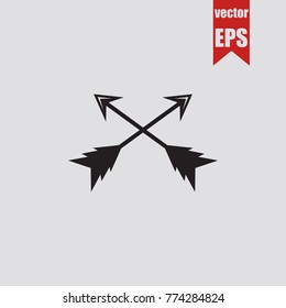 Bow arrows icon in trendy isolated on grey background.Vector illustration.