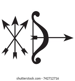 Bow and arrows isolated