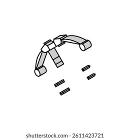 bow and arrows isometric icon vector. bow and arrows sign. isolated symbol illustration