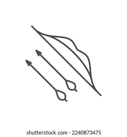 Bow and arrows line icon