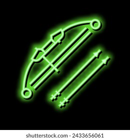 Bogen und Pfeile Neonlichtzeichen Vektor. Bogen und Pfeile Illustration