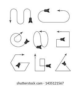 bow arrows thin line  illustration set
