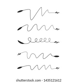 bow arrows thin line  illustration set
