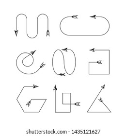 bow arrows thin line  illustration set