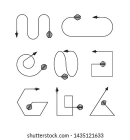 bow arrows thin line  illustration set