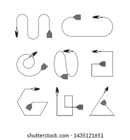 bow arrows thin line  illustration set