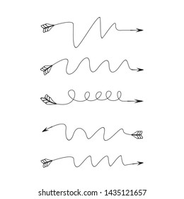 bow arrows thin line  illustration set