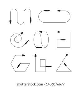 bow arrows thin line illustration set