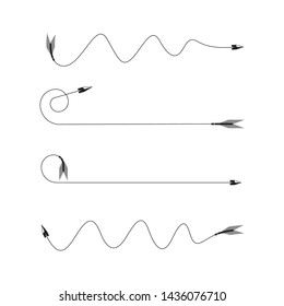 bow arrows thin line illustration set