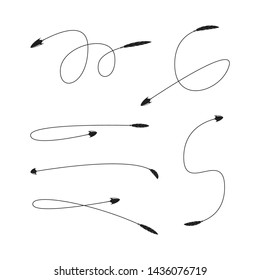 bow arrows thin line illustration set