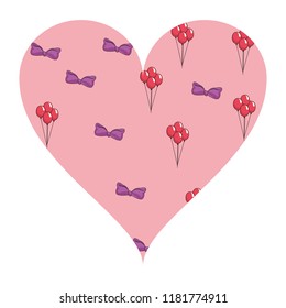 Bow and balloons heart shape