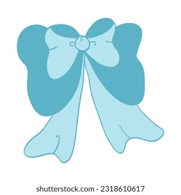 Bow beautiful pastel illustration. Hand drawing. Holiday design for decoration.