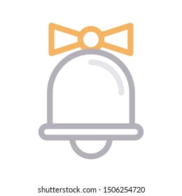bow bell colour line vector icon