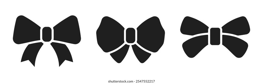 Conjunto de ícone plano preto curva. Vetor